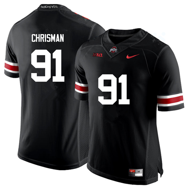 Ohio State Buckeyes #91 Drue Chrisman College Football Jerseys Game-Black